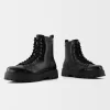 Lace-up track sole ankle boots Lace-up track sole ankle boots
