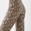 Leather effect animal print pants Leather effect animal print pants