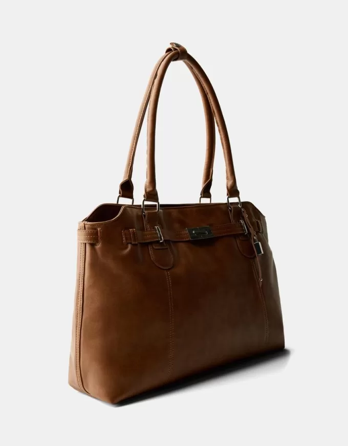 Leather effect bag with beads Leather effect bag with beads