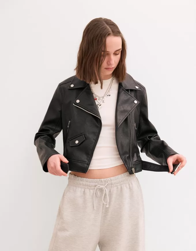 Leather effect biker jacket Leather effect biker jacket