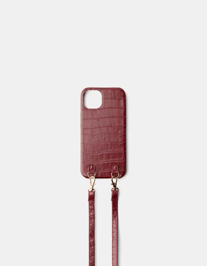 Leather effect iPhone case with cord Leather effect iPhone case with cord