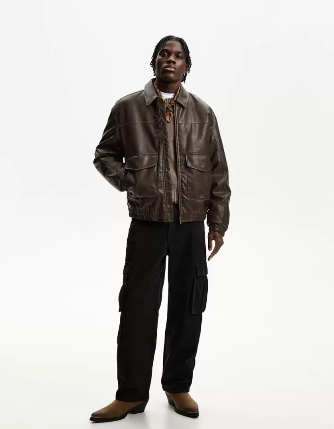 Leather effect jacket