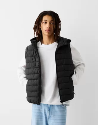 Lightweight puffer vest with hood