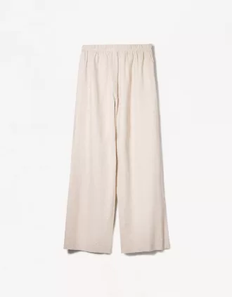Linen blend pants with an elastic waistband