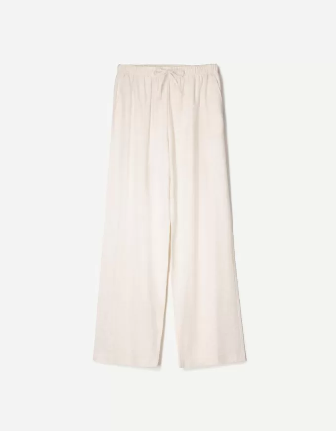 Linen blend pants with an elastic waistband Linen blend pants with an elastic waistband