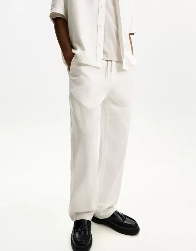 Linen blend wide-leg sweatpants Linen blend wide-leg sweatpants