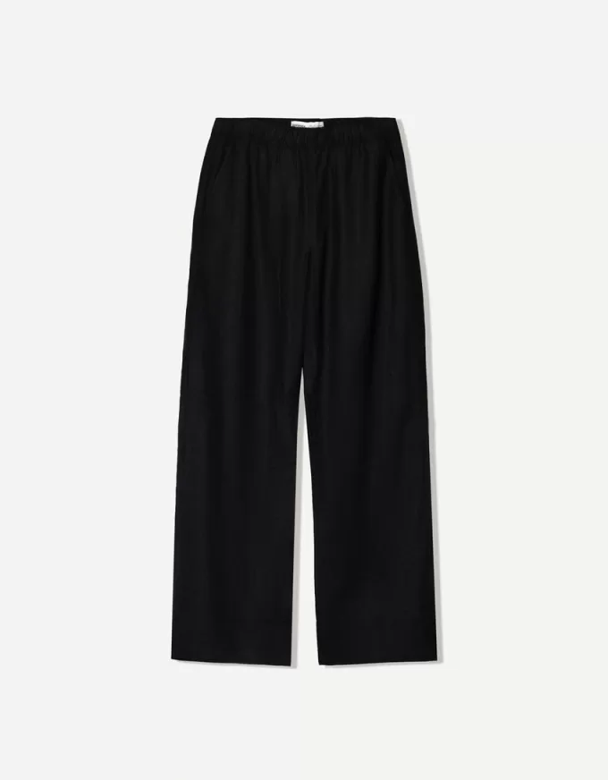 Linen blend wide-leg sweatpants Linen blend wide-leg sweatpants