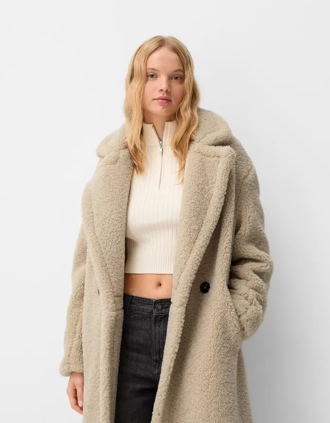 Long faux shearling coat Long faux shearling coat
