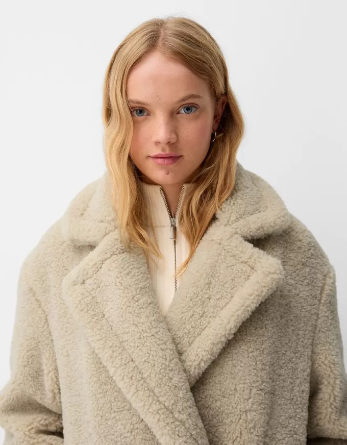 Long faux shearling coat Long faux shearling coat