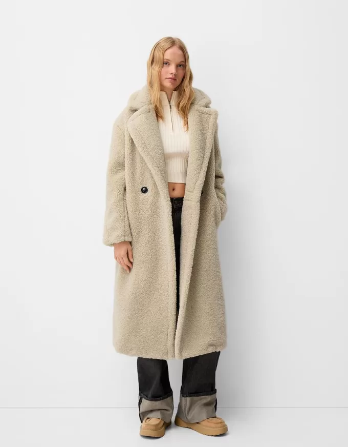 Long faux shearling coat Long faux shearling coat