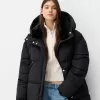 Long puffer coat with hood Long puffer coat with hood