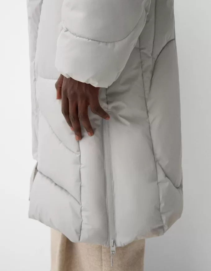 Long puffer coat with hood Long puffer coat with hood