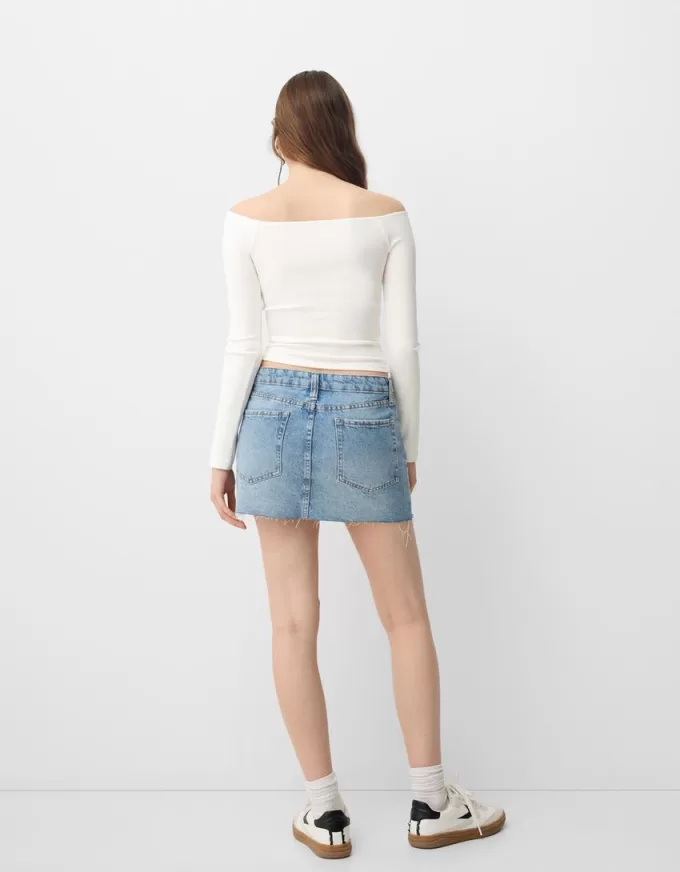 Long sleeve Bardot neckline T-shirt Long sleeve Bardot neckline T-shirt