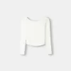 Long sleeve Bardot neckline T-shirt Long sleeve Bardot neckline T-shirt