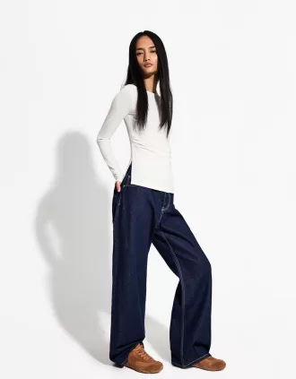 Long sleeve T-shirt with gathered detail