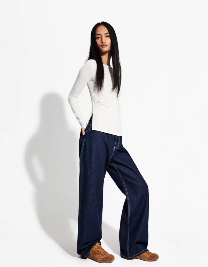 Long sleeve T-shirt with gathered detail Long sleeve T-shirt with gathered detail