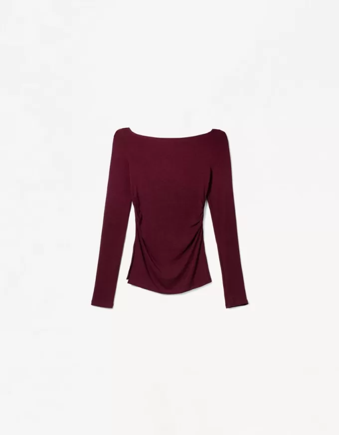 Long sleeve T-shirt with gathered detail Long sleeve T-shirt with gathered detail