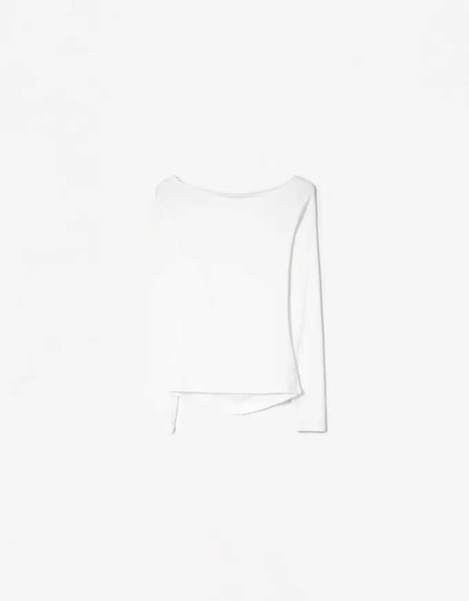 Long sleeve T-shirt with gathered detail Long sleeve T-shirt with gathered detail