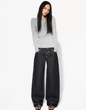 Long sleeve T-shirt with gathered detail