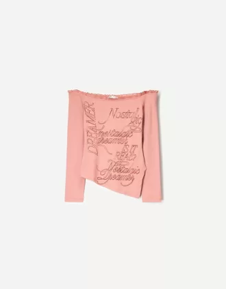 Long sleeve asymmetric T-shirt