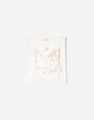 Long sleeve asymmetric T-shirt