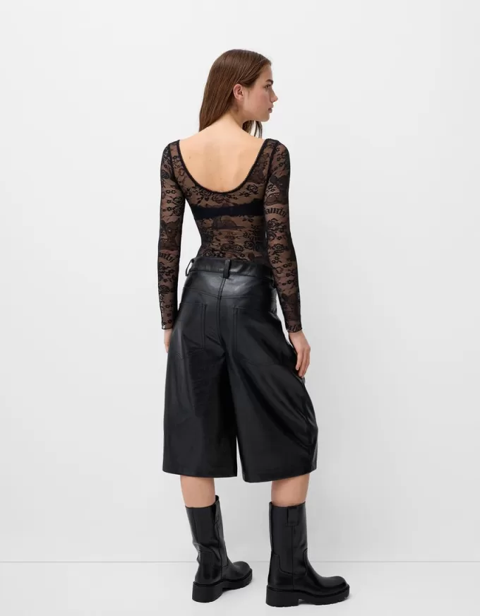 Long sleeve black lace Disney Bambi bodysuit Long sleeve black lace Disney Bambi bodysuit