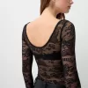 Long sleeve black lace Disney Bambi bodysuit Long sleeve black lace Disney Bambi bodysuit