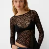 Long sleeve blonde lace top Long sleeve blonde lace top