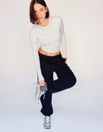 Long sleeve henley T-shirt