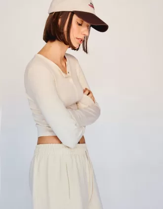 Long sleeve henley T-shirt