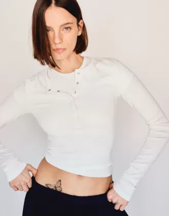 Long sleeve henley T-shirt