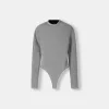 Long sleeve metallic thread bodysuit Long sleeve metallic thread bodysuit