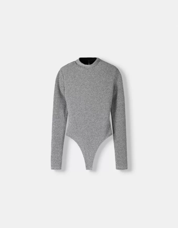 Long sleeve metallic thread bodysuit Long sleeve metallic thread bodysuit