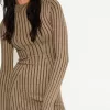 Long sleeve mini ribbed dress Long sleeve mini ribbed dress