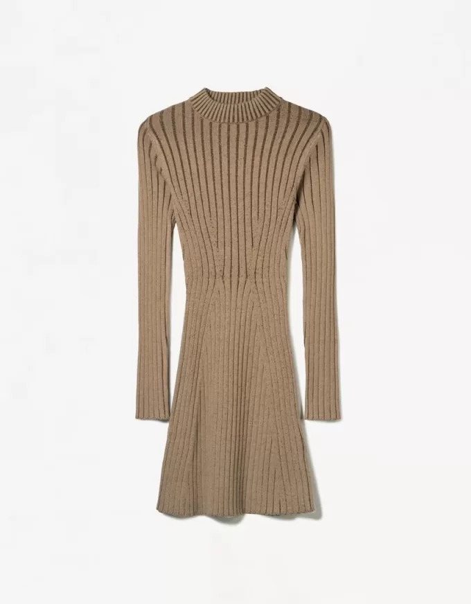 Long sleeve mini ribbed dress Long sleeve mini ribbed dress
