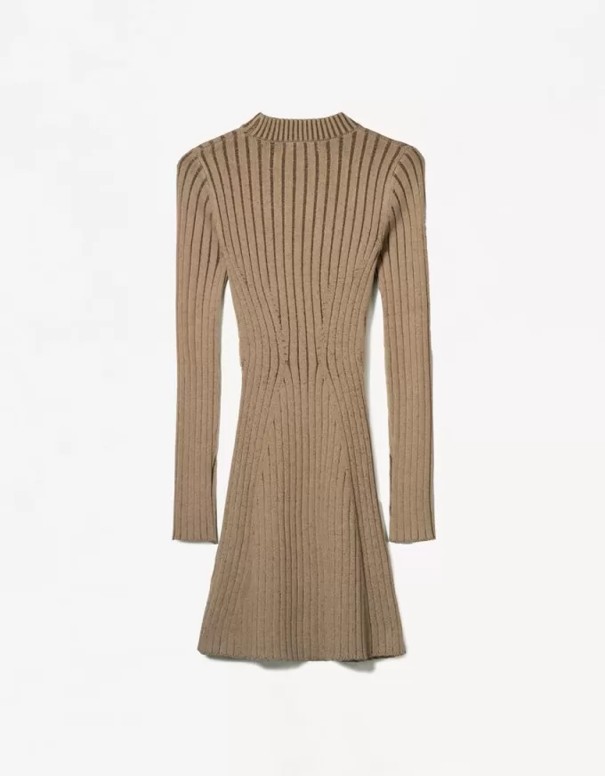 Long sleeve mini ribbed dress Long sleeve mini ribbed dress