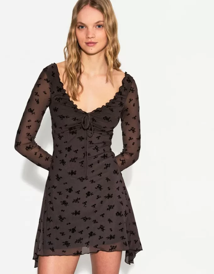 Long sleeve printed mini dress Long sleeve printed mini dress