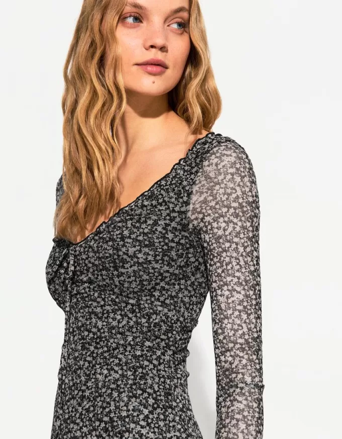 Long sleeve printed mini dress Long sleeve printed mini dress