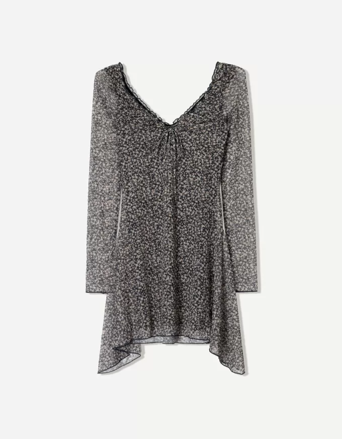 Long sleeve printed mini dress Long sleeve printed mini dress