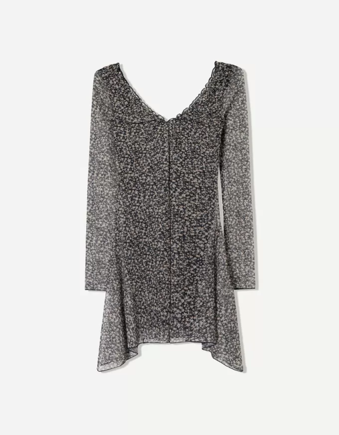 Long sleeve printed mini dress Long sleeve printed mini dress