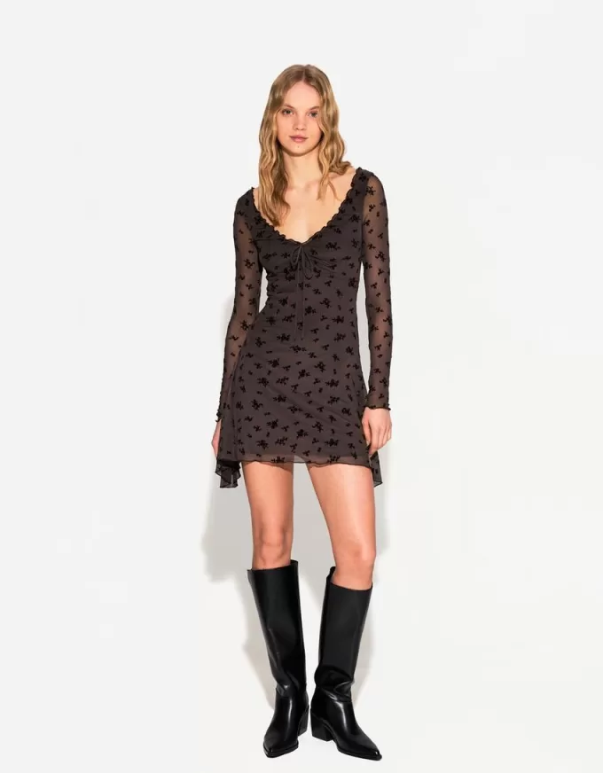Long sleeve printed mini dress Long sleeve printed mini dress