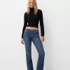 Low-rise boot-cut jeans with embroidery Low-rise boot-cut jeans with embroidery
