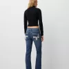 Low-rise boot-cut jeans with embroidery Low-rise boot-cut jeans with embroidery