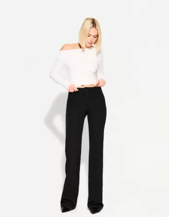 Low-rise boot-cut pants