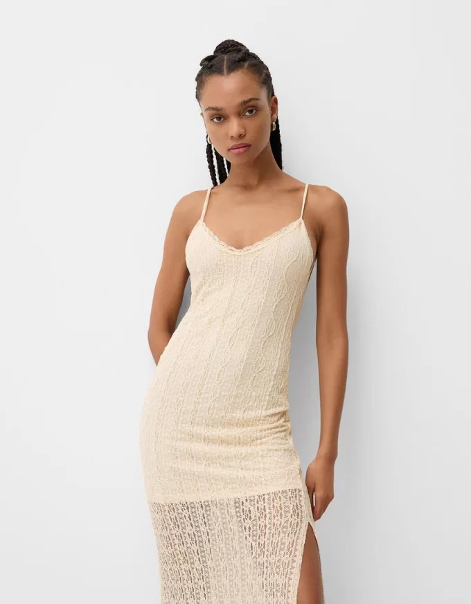 Maxi dress with blonde lace Maxi dress with blonde lace