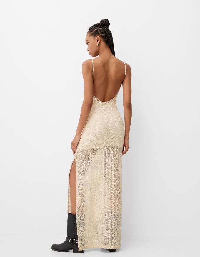 Maxi dress with blonde lace Maxi dress with blonde lace