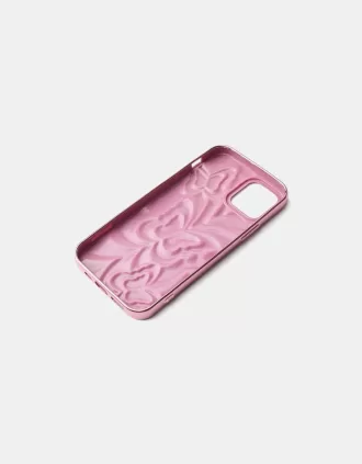 Metallic butterfly print cell phone case