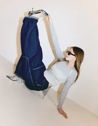 Metallic high-heel shoes