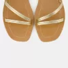 Metallic strap flat slider sandals Metallic strap flat slider sandals