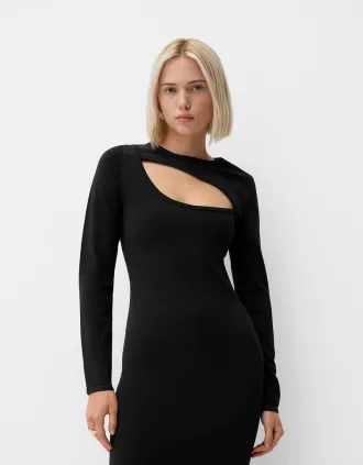 Midi dress with cut-out detail